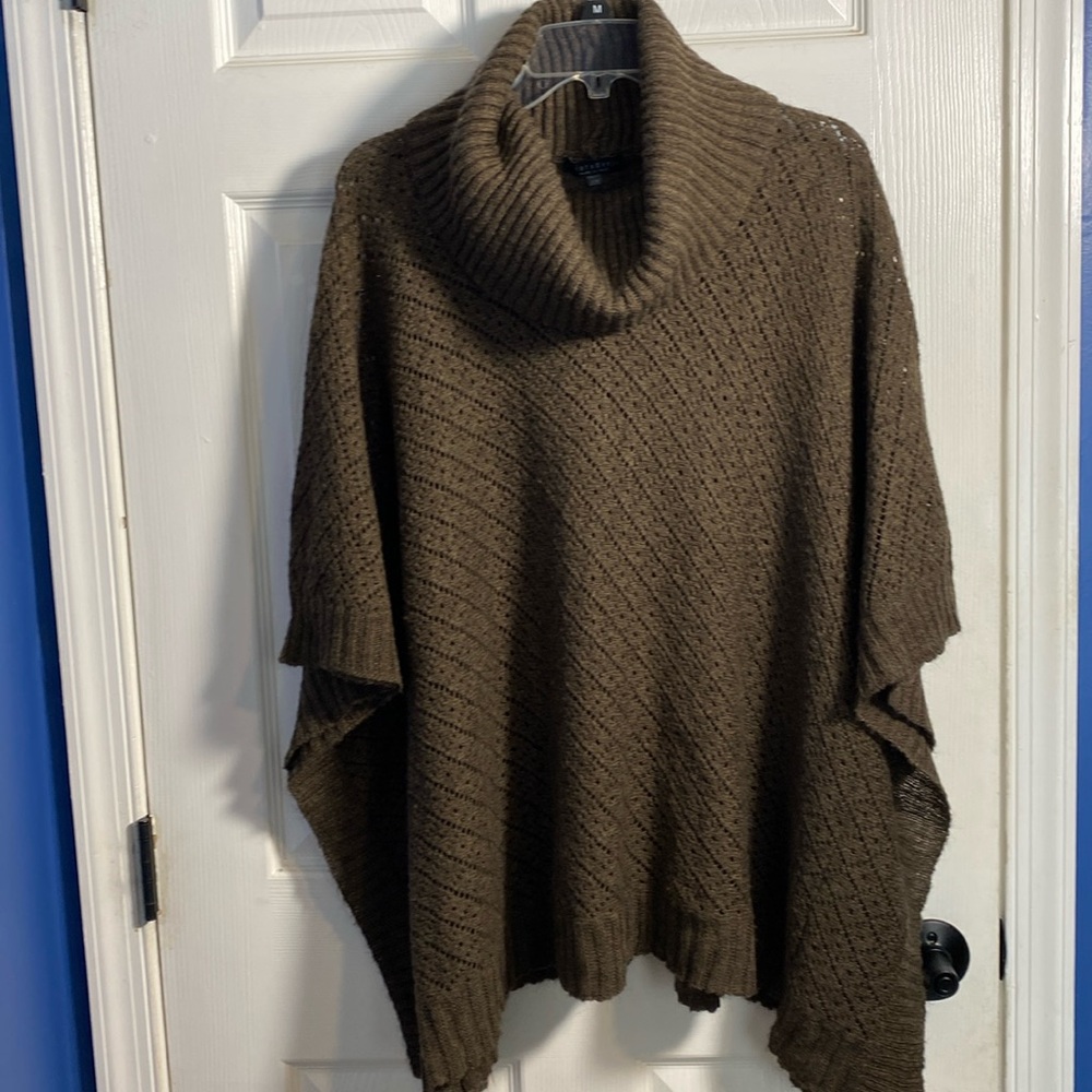 Chiaramente Cowl Neck Poncho Brown S/M